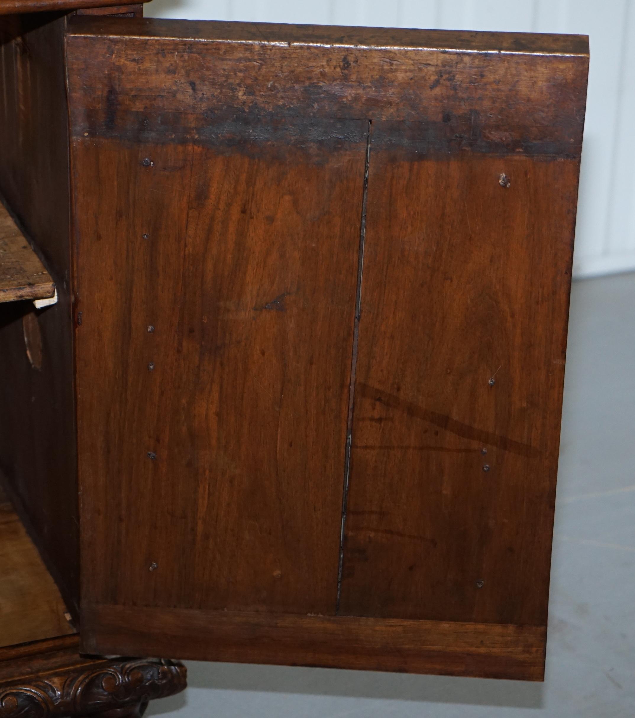 Stunning circa 1780 Carved Walnut Side Cabinet with Cherub & Floral Detailing 12