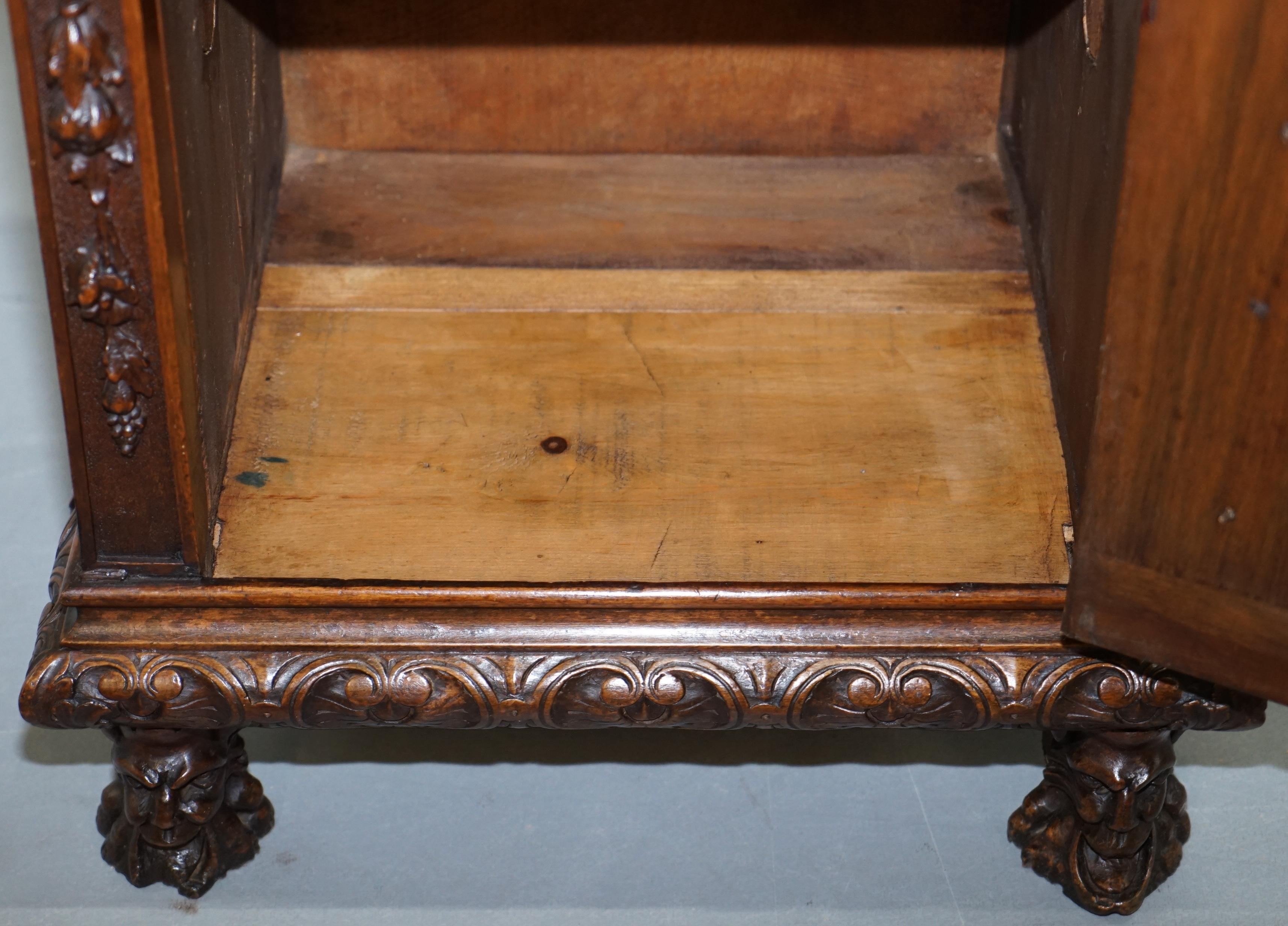 Stunning circa 1780 Carved Walnut Side Cabinet with Cherub & Floral Detailing 13
