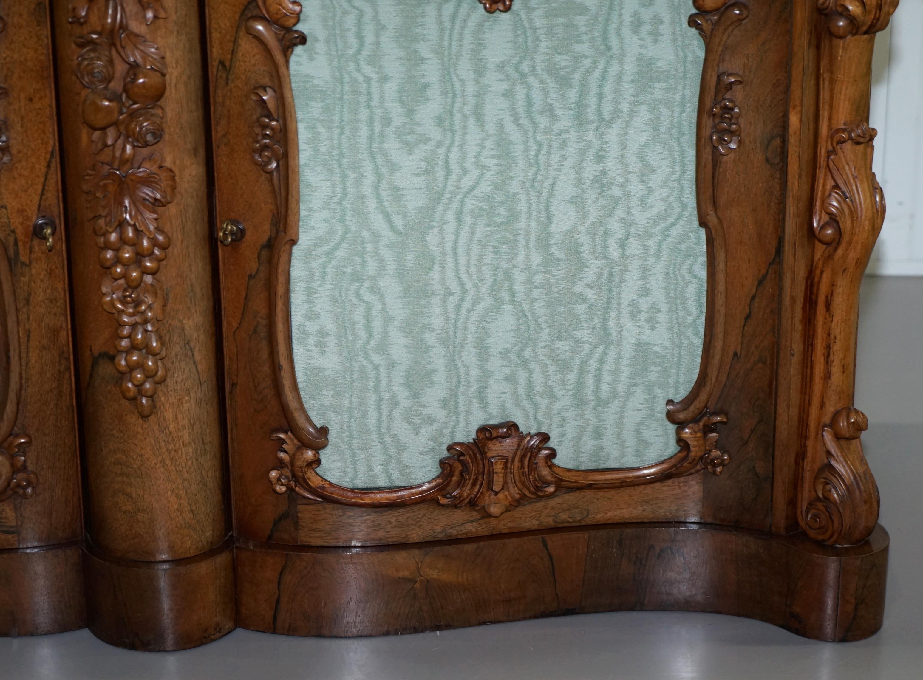 Stunning circa 1850 Rosewood with Veined Carrara Marble Top Sideboard Credenza 7