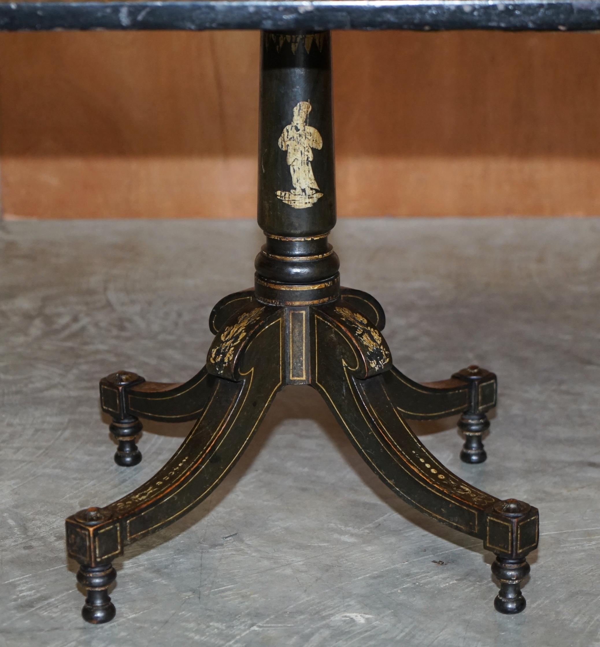 Stunning circa 1860 Gold Leaf Ebonised Chess Table Aesthetic Movement Taste 4