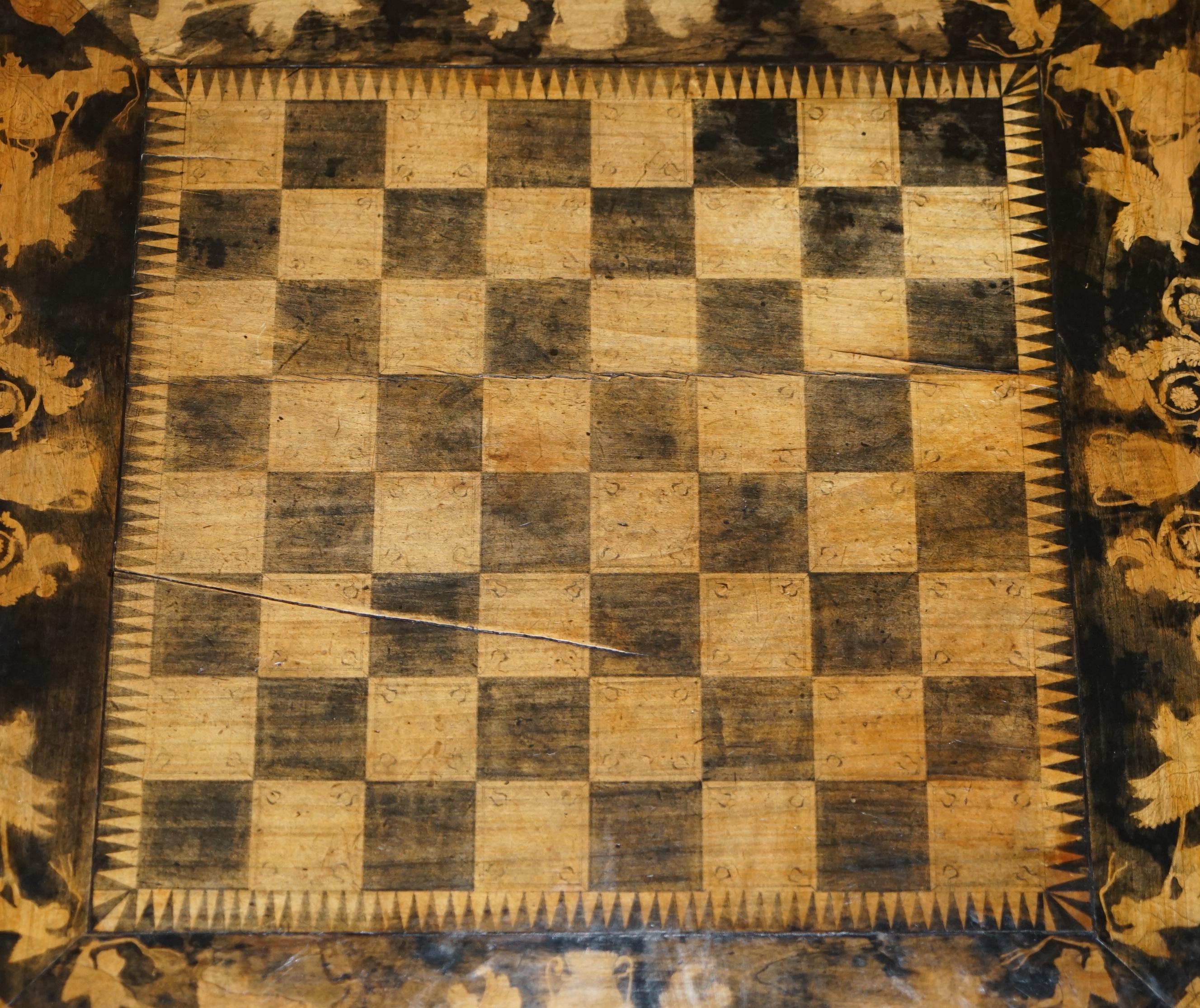 Ebonized Stunning circa 1860 Gold Leaf Ebonised Chess Table Aesthetic Movement Taste