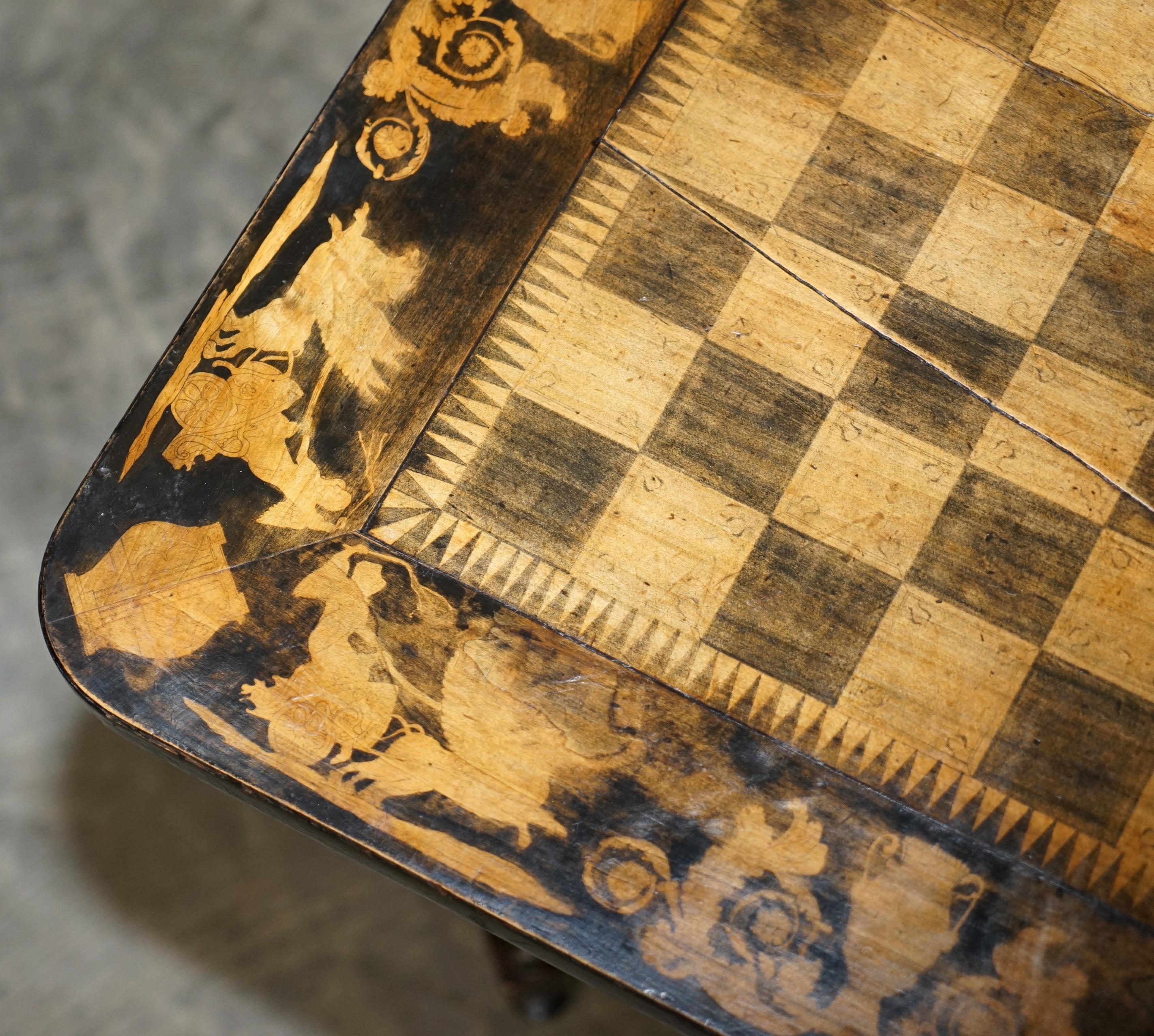 Mid-19th Century Stunning circa 1860 Gold Leaf Ebonised Chess Table Aesthetic Movement Taste