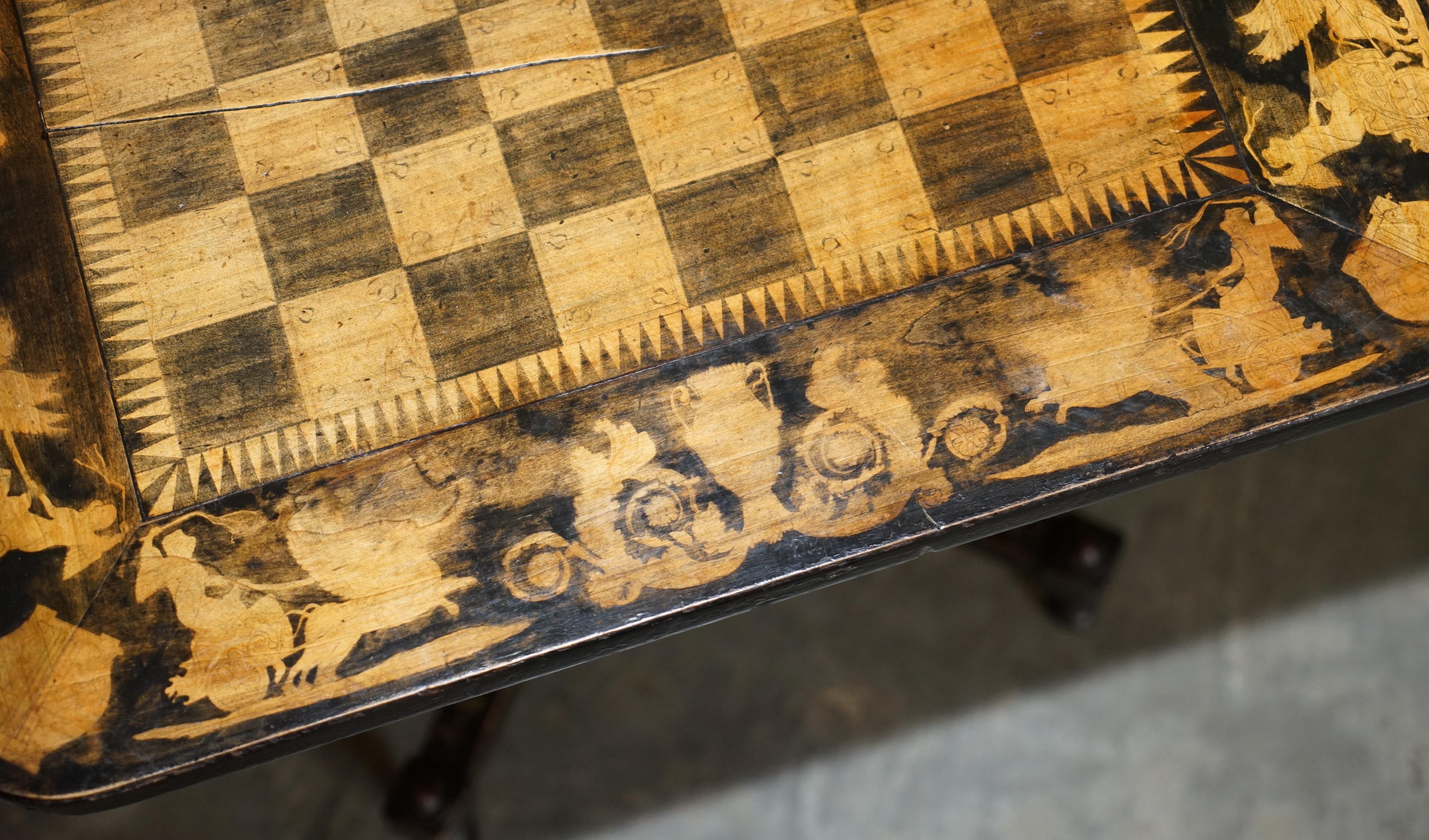 Stunning circa 1860 Gold Leaf Ebonised Chess Table Aesthetic Movement Taste 1
