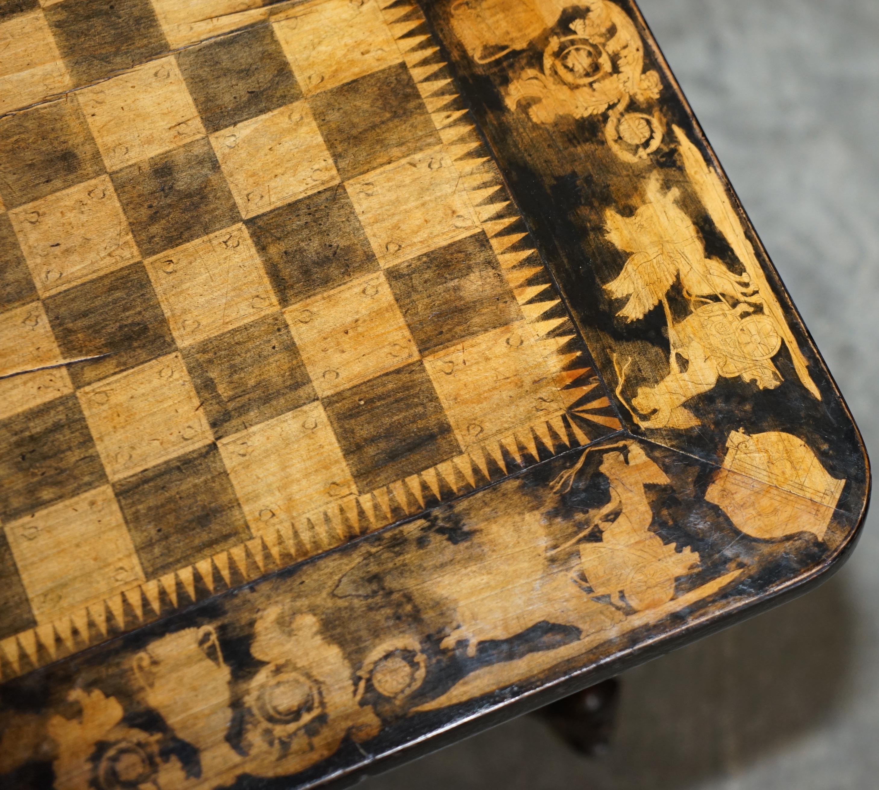 Stunning circa 1860 Gold Leaf Ebonised Chess Table Aesthetic Movement Taste 2
