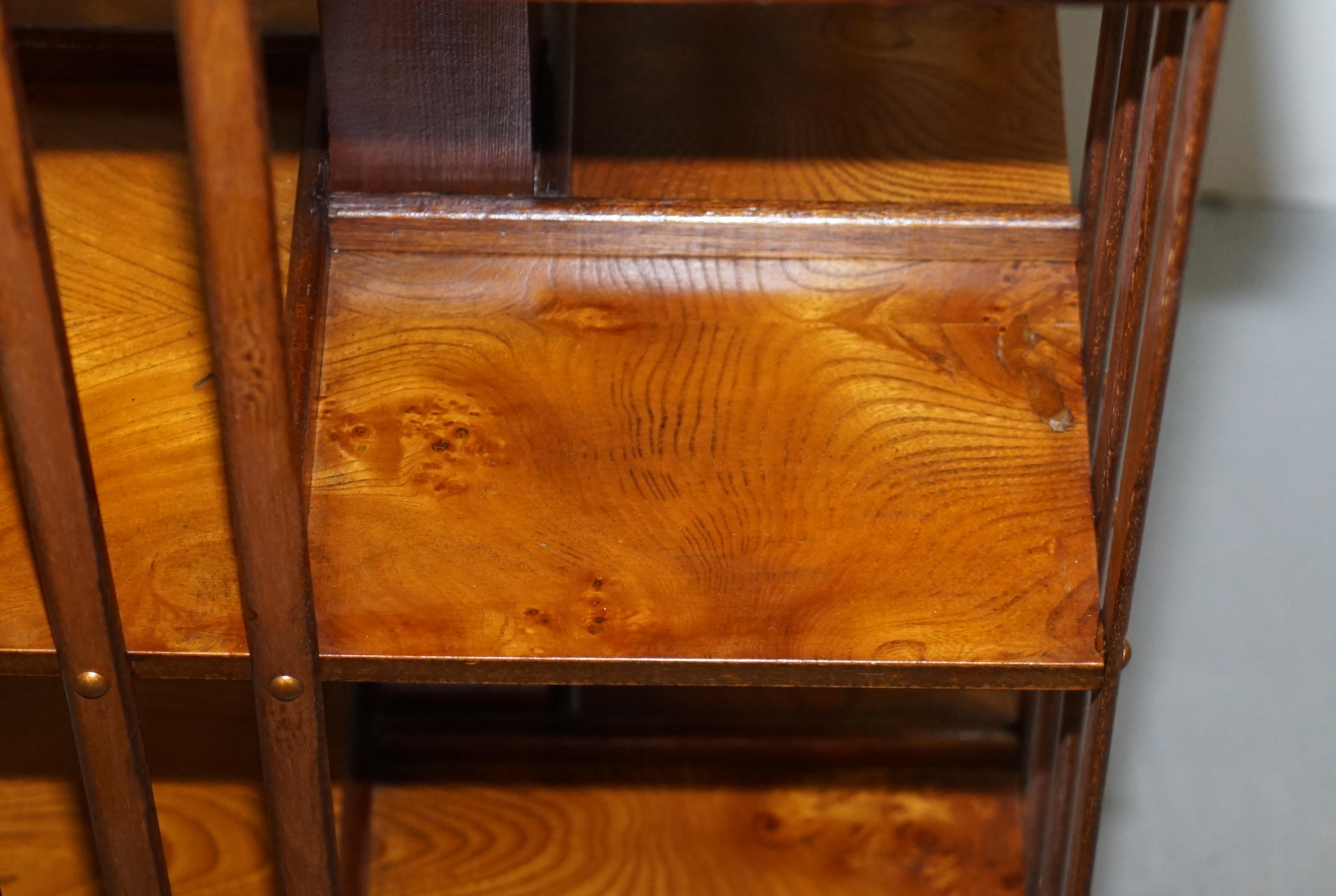 Early 20th Century Stunning circa 1900 Edwardian Burr Walnut Revolving Bookcase Sheraton Inlaid