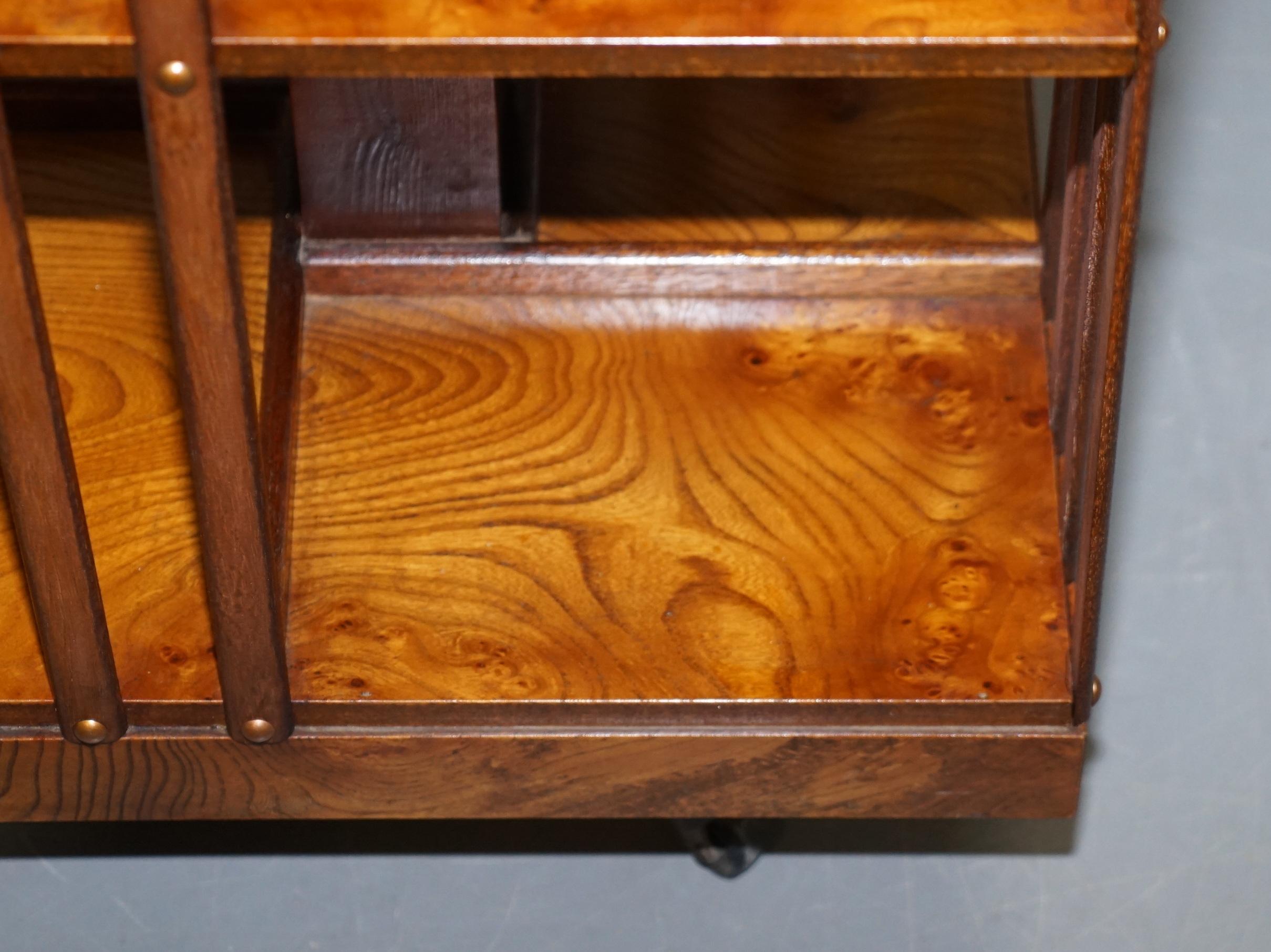 Stunning circa 1900 Edwardian Burr Walnut Revolving Bookcase Sheraton Inlaid 1