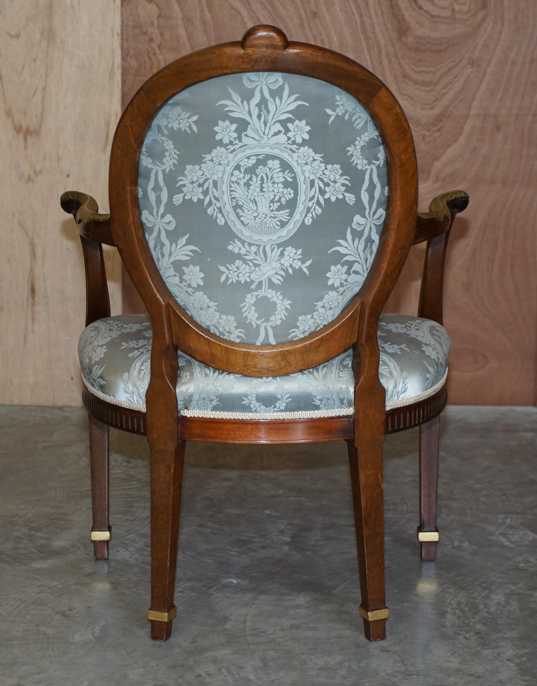 Atemberaubender georgianischer Sessel aus Hartholz und vergoldetem Holz im George Hepplewhite-Stil, um 1900 im Angebot 9