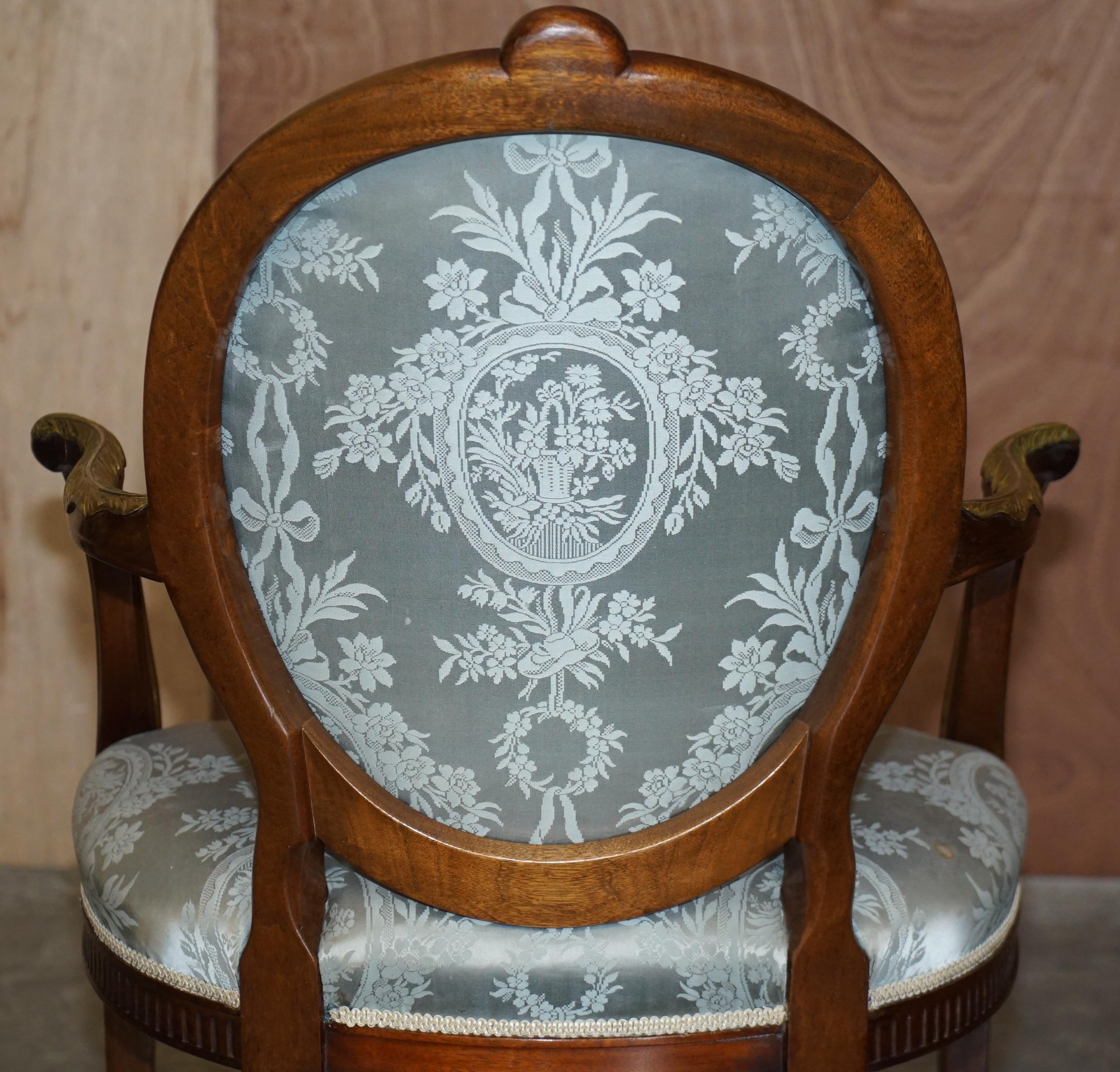 Stunning circa 1900 George Hepplewhite Style Hardwood Giltwood Georgian Armchair For Sale 11