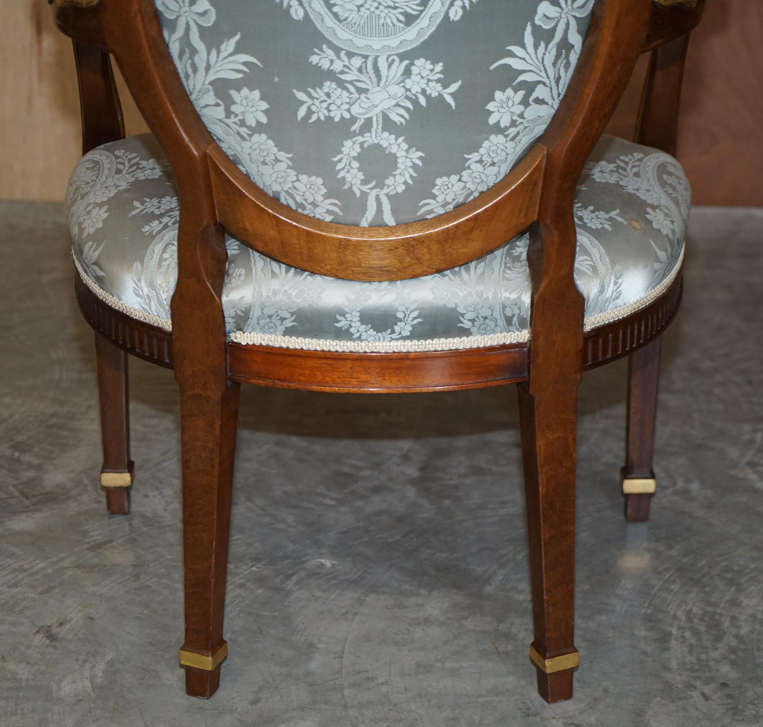 Atemberaubender georgianischer Sessel aus Hartholz und vergoldetem Holz im George Hepplewhite-Stil, um 1900 im Angebot 11
