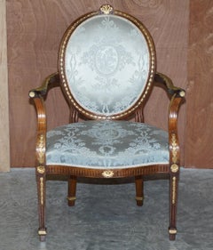 Stunning circa 1900 George Hepplewhite Style Hardwood Giltwood Georgian Armchair
