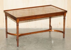 STUNNING CIRCA 1920's ANTIQUE OYSTER LABURNUM WOOD REGENCY STYLE COFFEE TABLE
