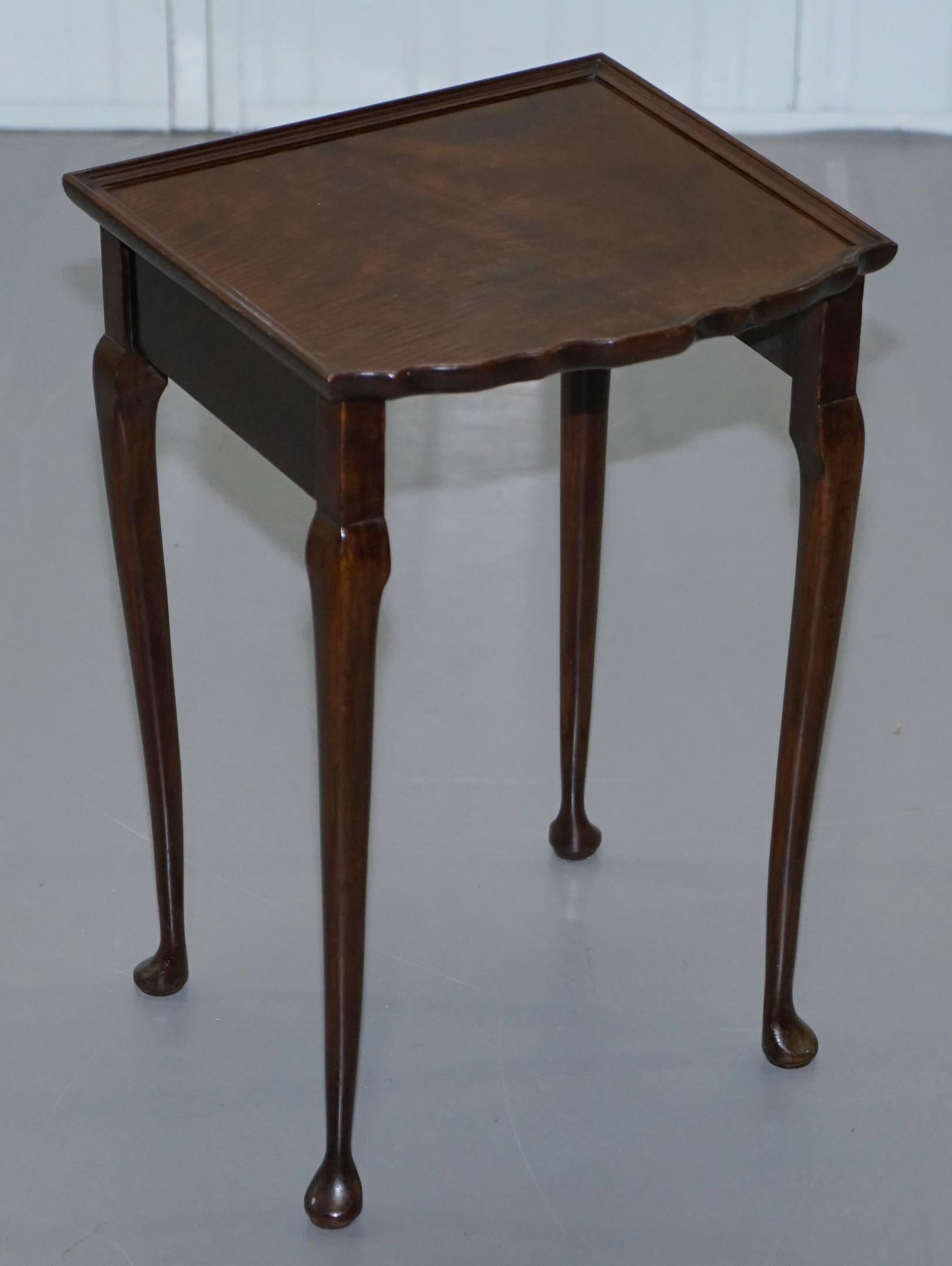Stunning circa 1920s Flamed Mahogany Nest of Oval Tables Gorgeously Made 3