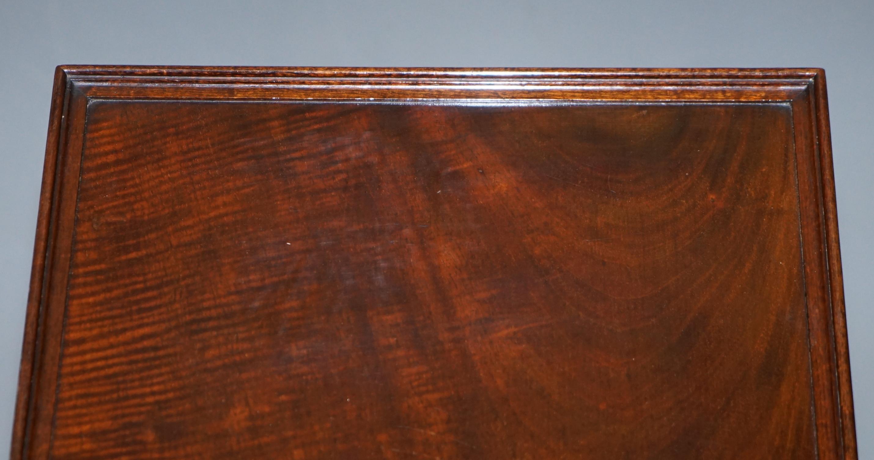 Stunning circa 1920s Flamed Mahogany Nest of Oval Tables Gorgeously Made 7