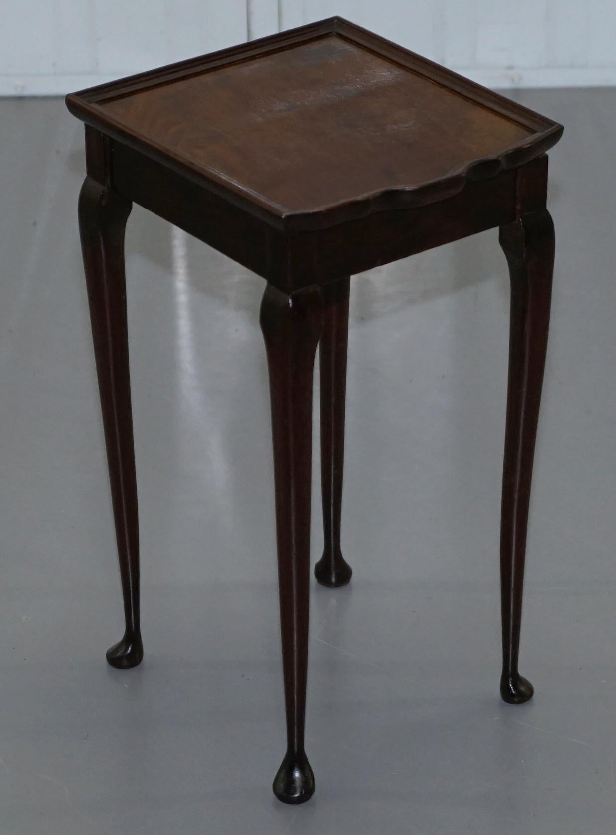Stunning circa 1920s Flamed Mahogany Nest of Oval Tables Gorgeously Made 8