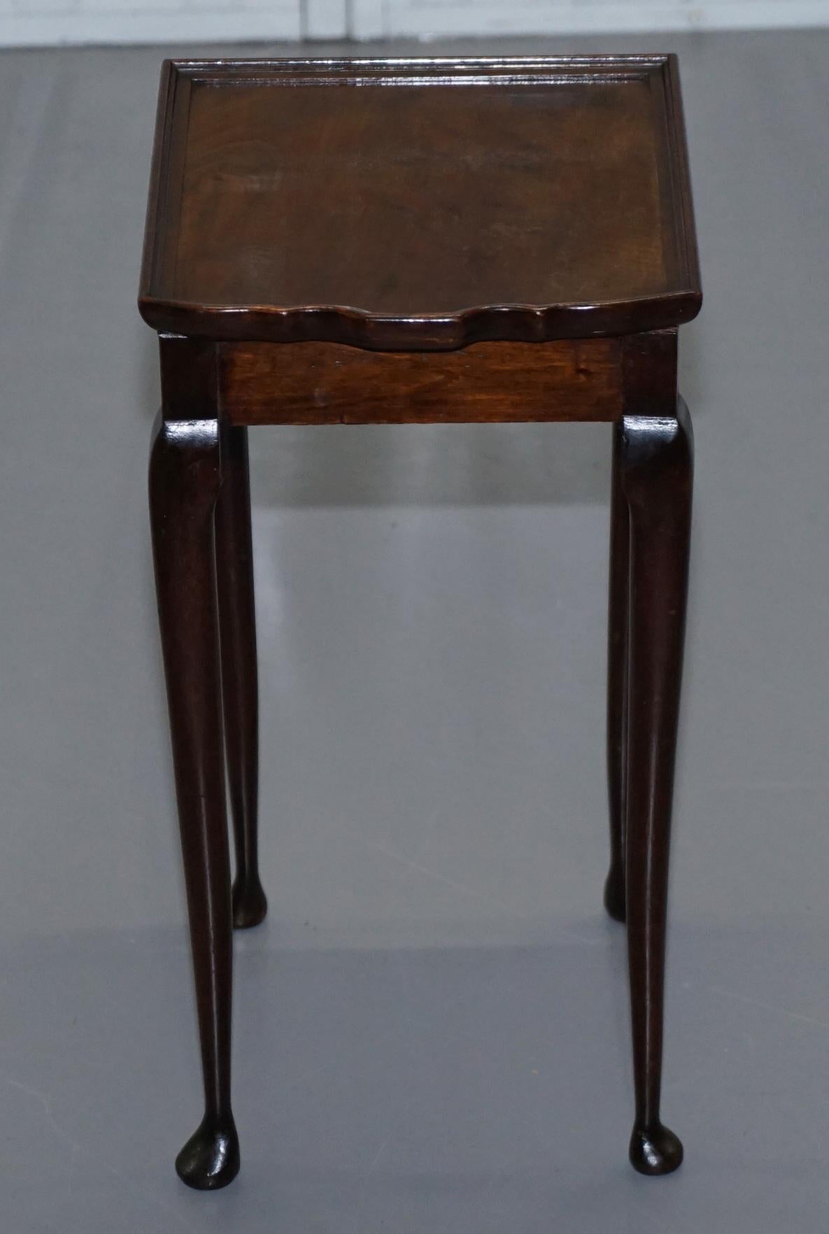 Stunning circa 1920s Flamed Mahogany Nest of Oval Tables Gorgeously Made 9