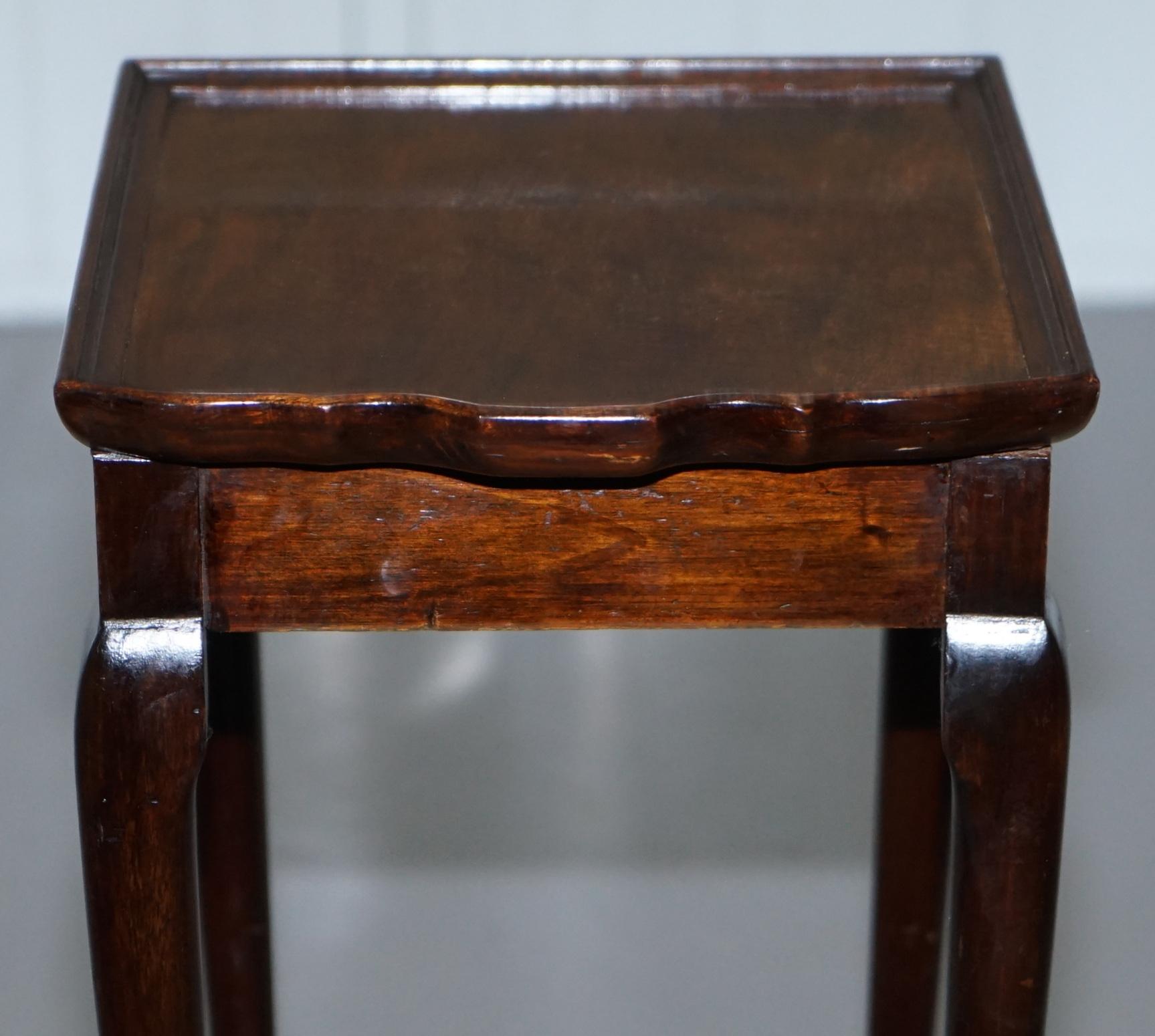 Stunning circa 1920s Flamed Mahogany Nest of Oval Tables Gorgeously Made 11