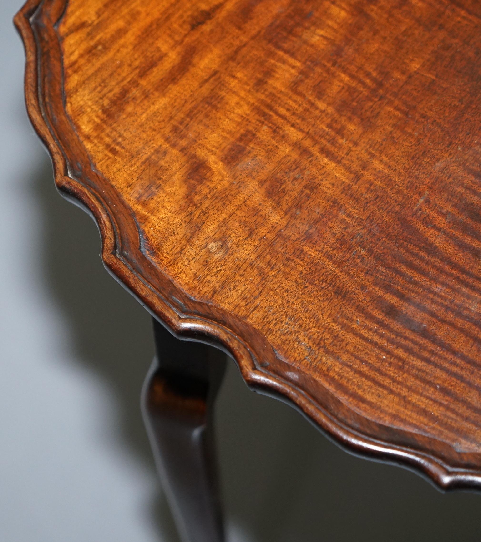 Stunning circa 1920s Flamed Mahogany Nest of Oval Tables Gorgeously Made 2