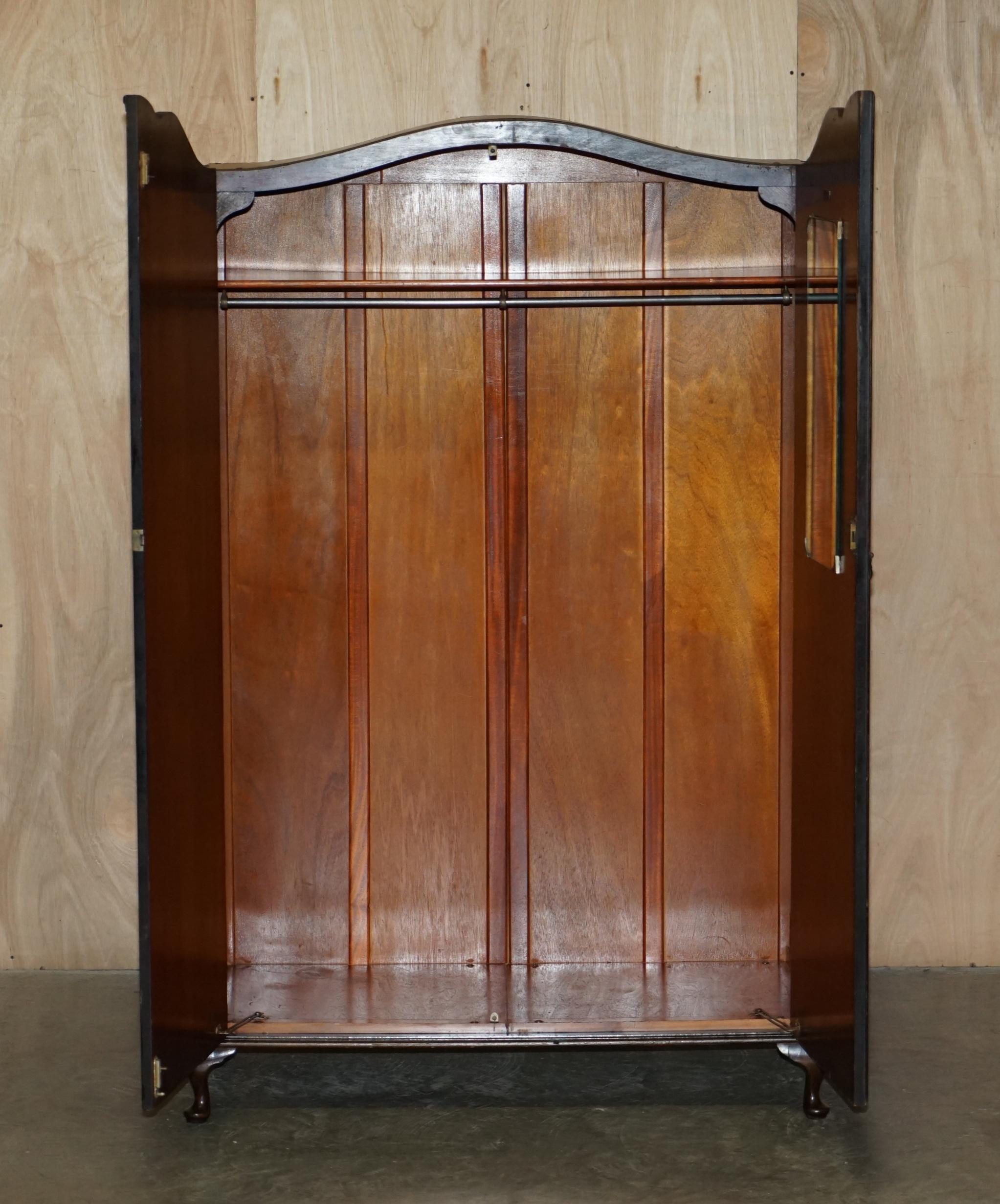 Stunning circa 1930's Maple & Co Burr Walnut Double Bank Wardrobe with Mirror 7