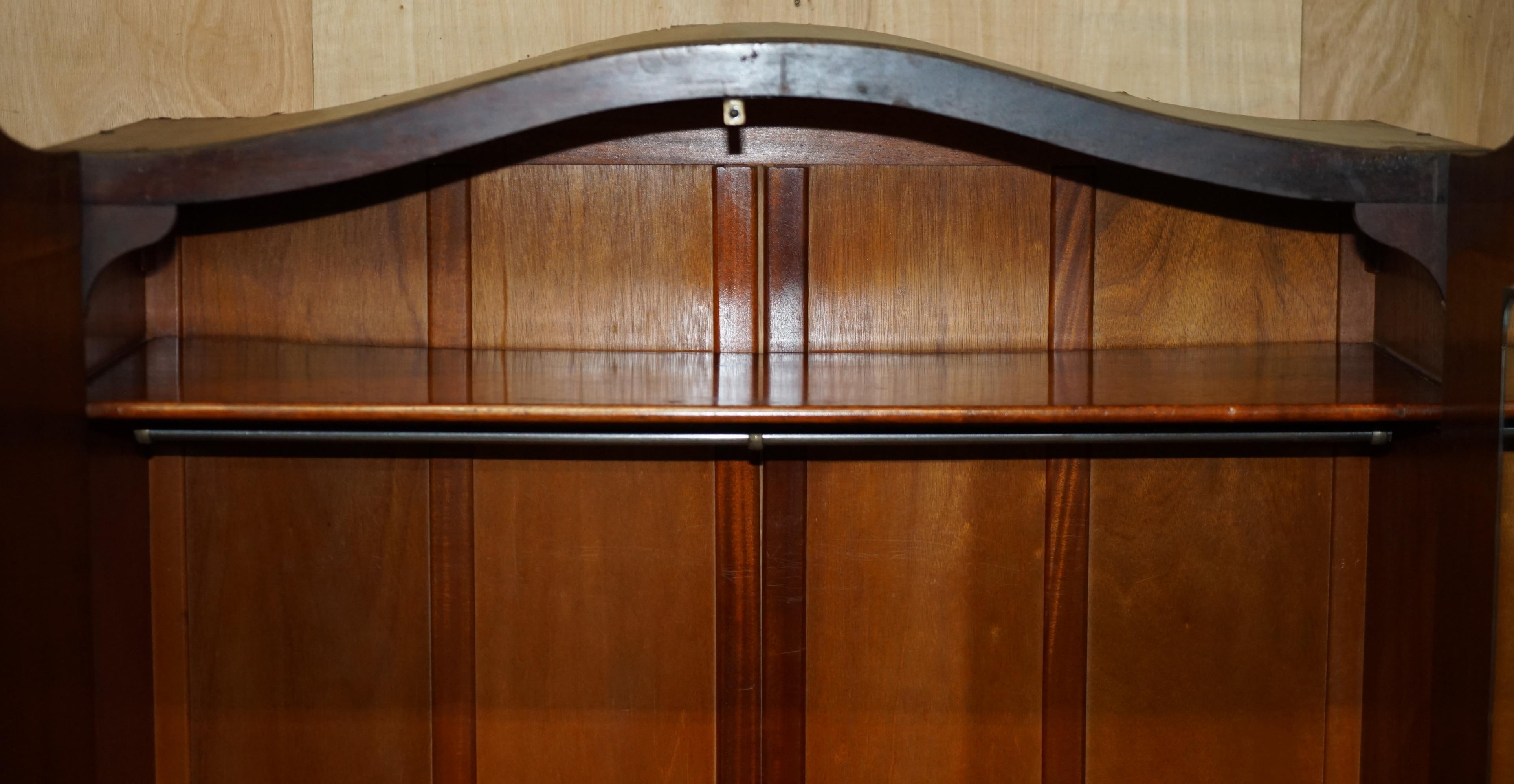 Stunning circa 1930's Maple & Co Burr Walnut Double Bank Wardrobe with Mirror 8