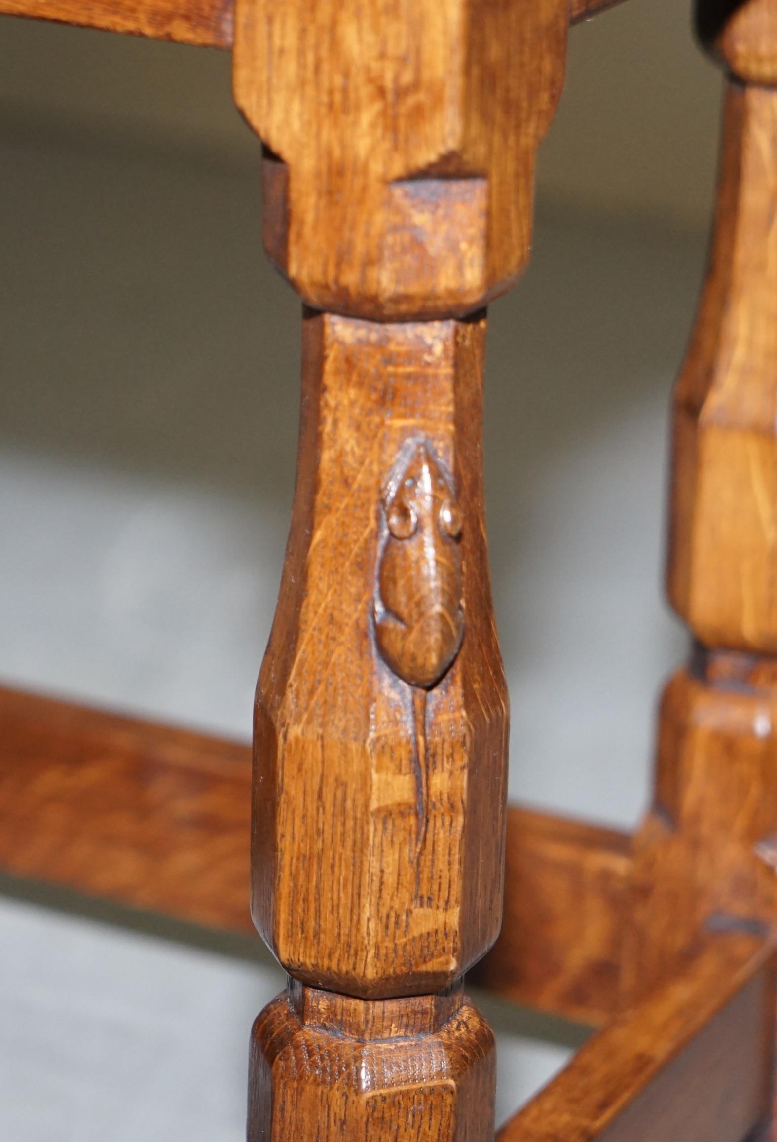 Stunning circa 1950s Robert Mouseman Thompson Fully Restored Stool Must See In Good Condition In West Sussex, Pulborough