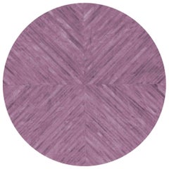 Superbe tapis de sol classique personnalisable La Quinta Amethyst en cuir de vache, petit modèle