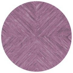 Round Amethyst Customizable La Quinta Cowhide Area Floor Rug Large 