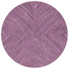 Amethyst Round Customizable La Quinta Amethyst Cowhide Area Floor Rug Medium