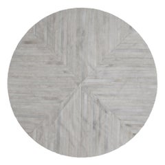 Superbe tapis de sol classique personnalisable La Quinta gris en cuir de vache, petit modèle