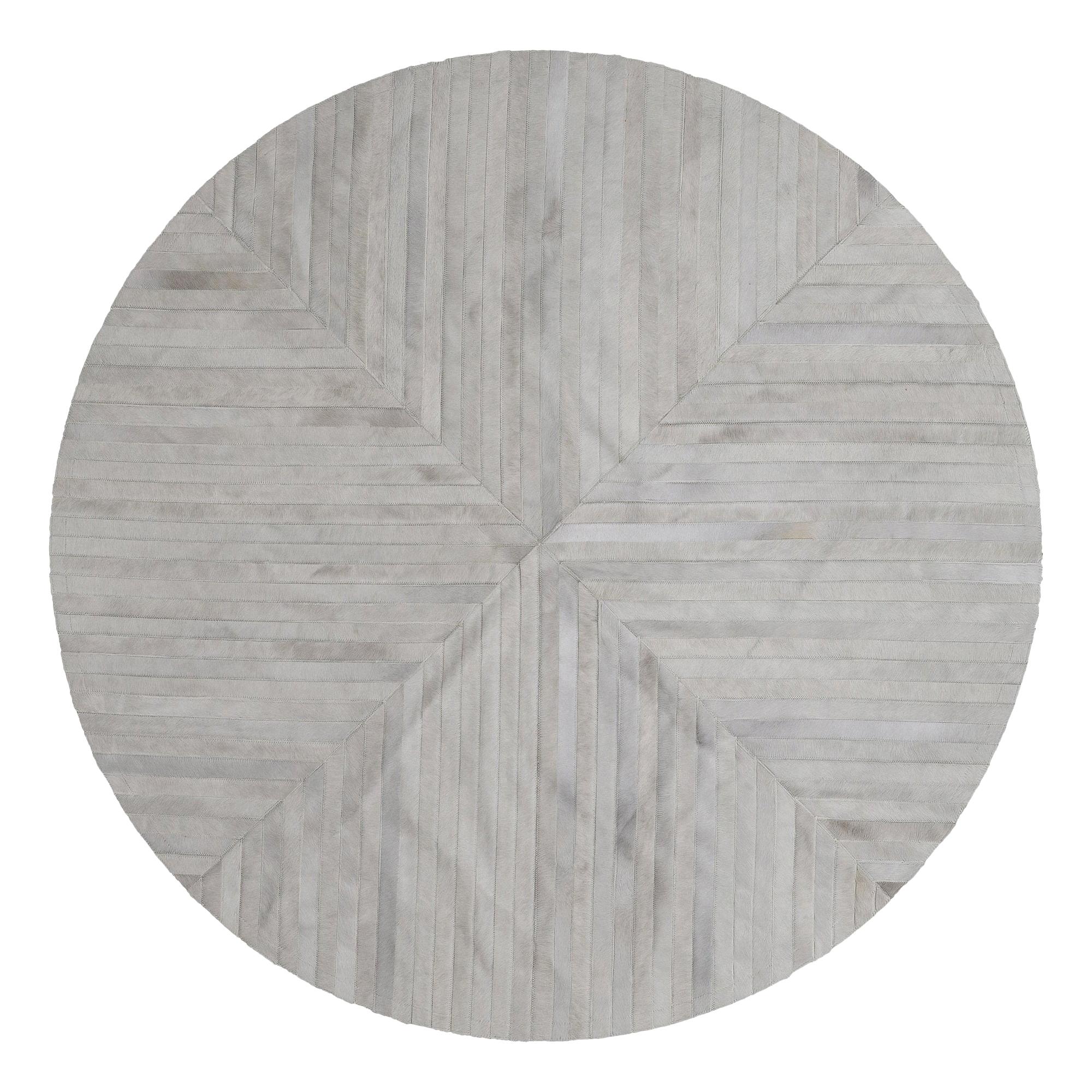 Round, dyed Gray Customizable La Quinta Cowhide Area Floor Rug Medium 