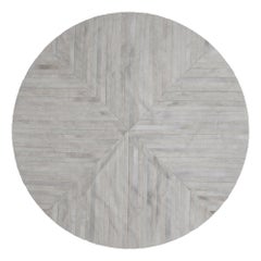 Round, dyed Gray Customizable La Quinta Cowhide Area Floor Rug Medium 