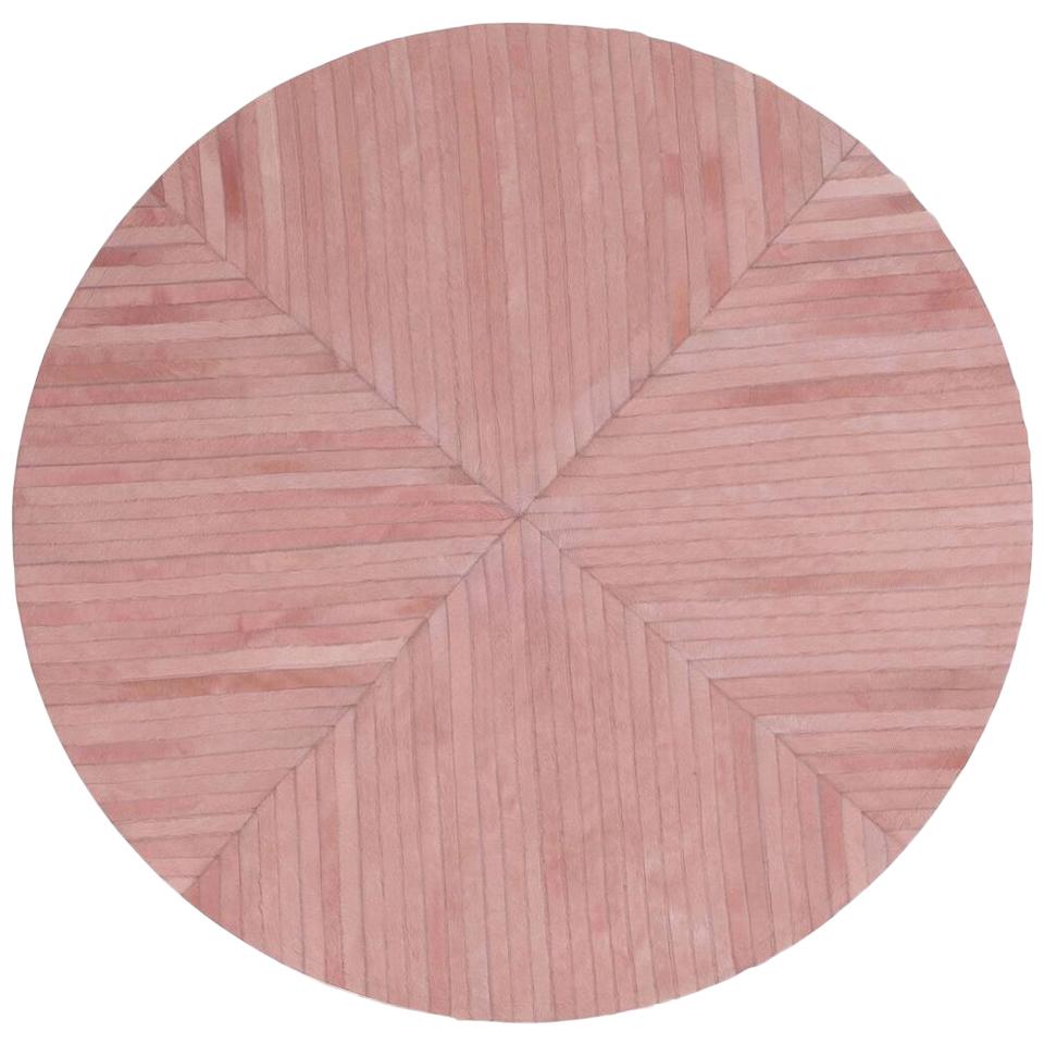 Stunning Classic Customizable La Quinta Pink Area Cowhide Floor Rug Small