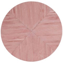 Superbe tapis de sol classique personnalisable La Quinta rose en cuir de vache, petit modèle