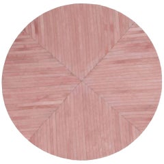 Round Striped Pink Customizable La Quinta Cowhide Area Rug Large 