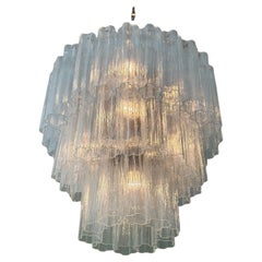 Stupendo lampadario classico Tronchi di Murano con tubi in vetro trasparente