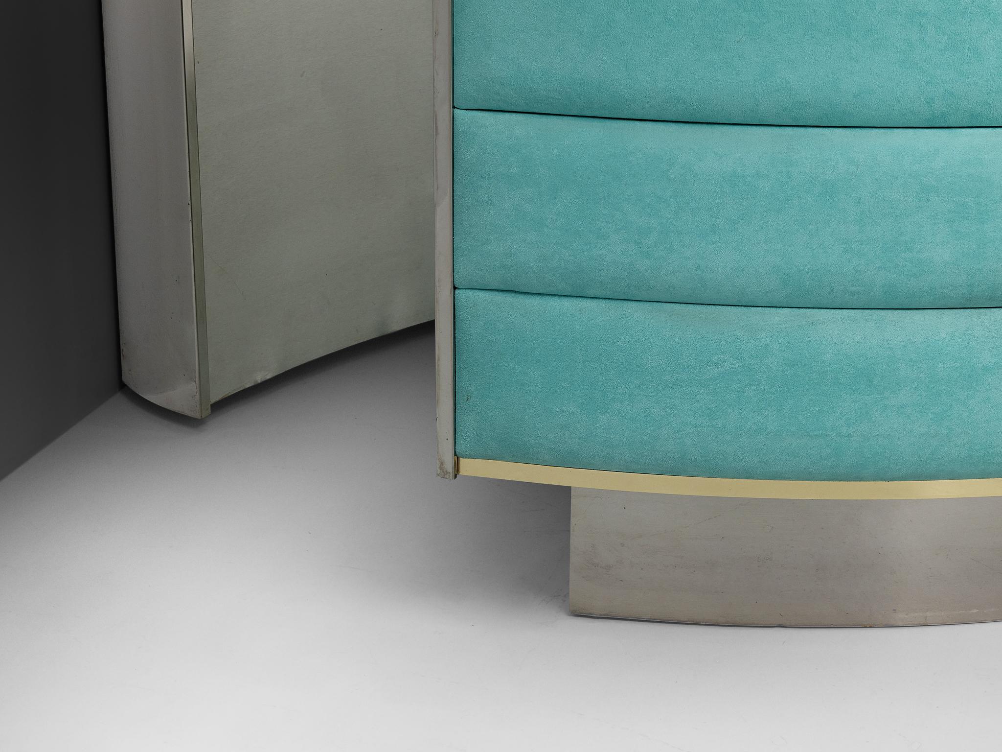 Stunning Cocktail Bar Cabinet with Stool in The Style of Willy Rizzo en venta 10