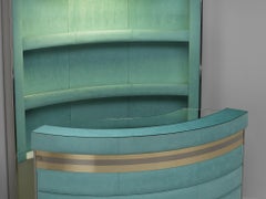 Stunning Cocktail Bar Cabinet with Stool in The Style of Willy Rizzo