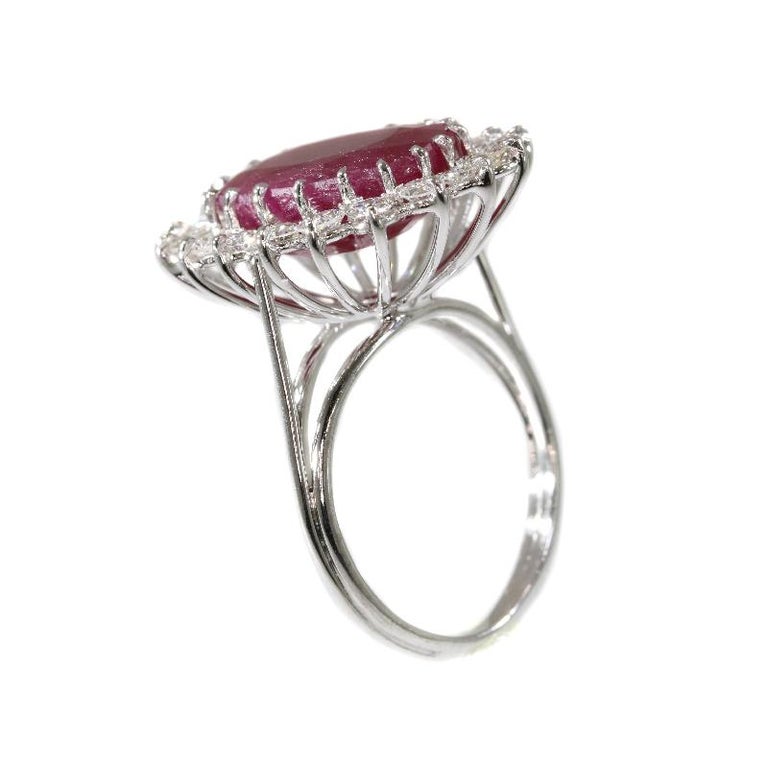 Stunning Cocktail Ring with One big Natural Untreated Ruby 11.21crt and