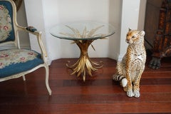 Stunning Coco Chanel Style Gilt Wheat Side End Table Hollywood Regency