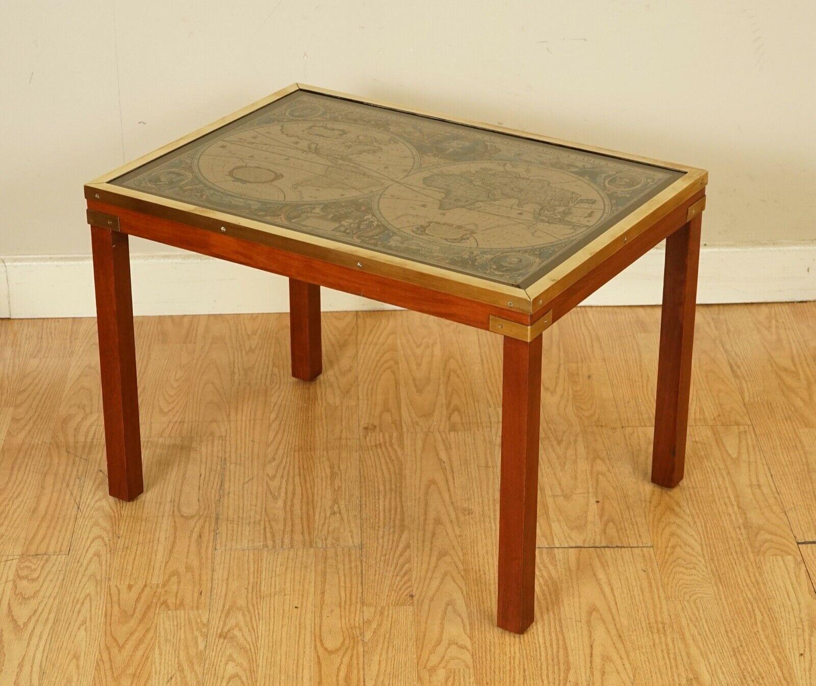 vintage world map coffee table