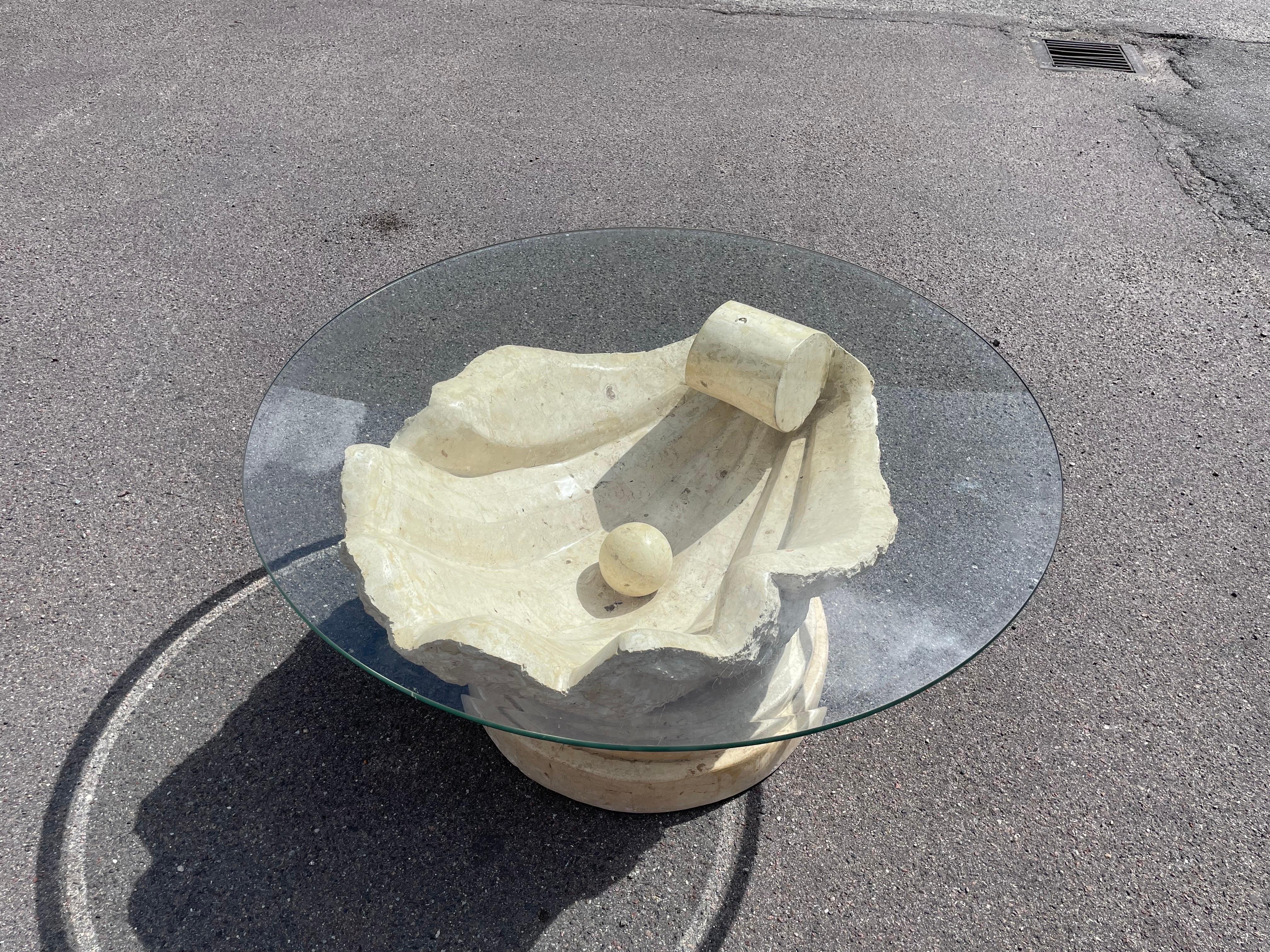 Italian Stunning coffee table by Magnussen Ponte, 1980s from exquisite Mactan stone