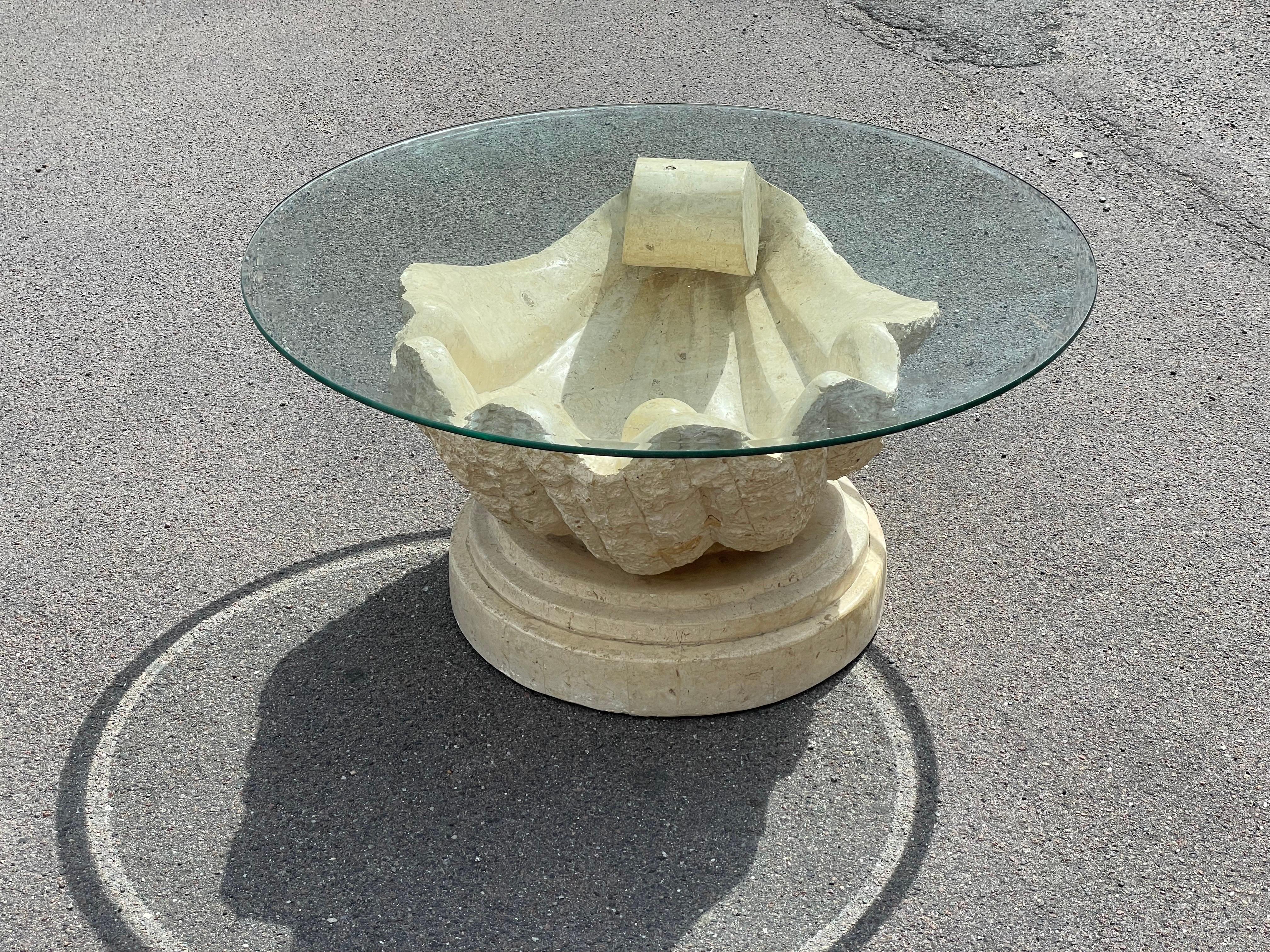 Superbe table basse de Magnussen Ponte, années 1980, en pierre de Mactan exquise Bon état à Copenhagen, DK
