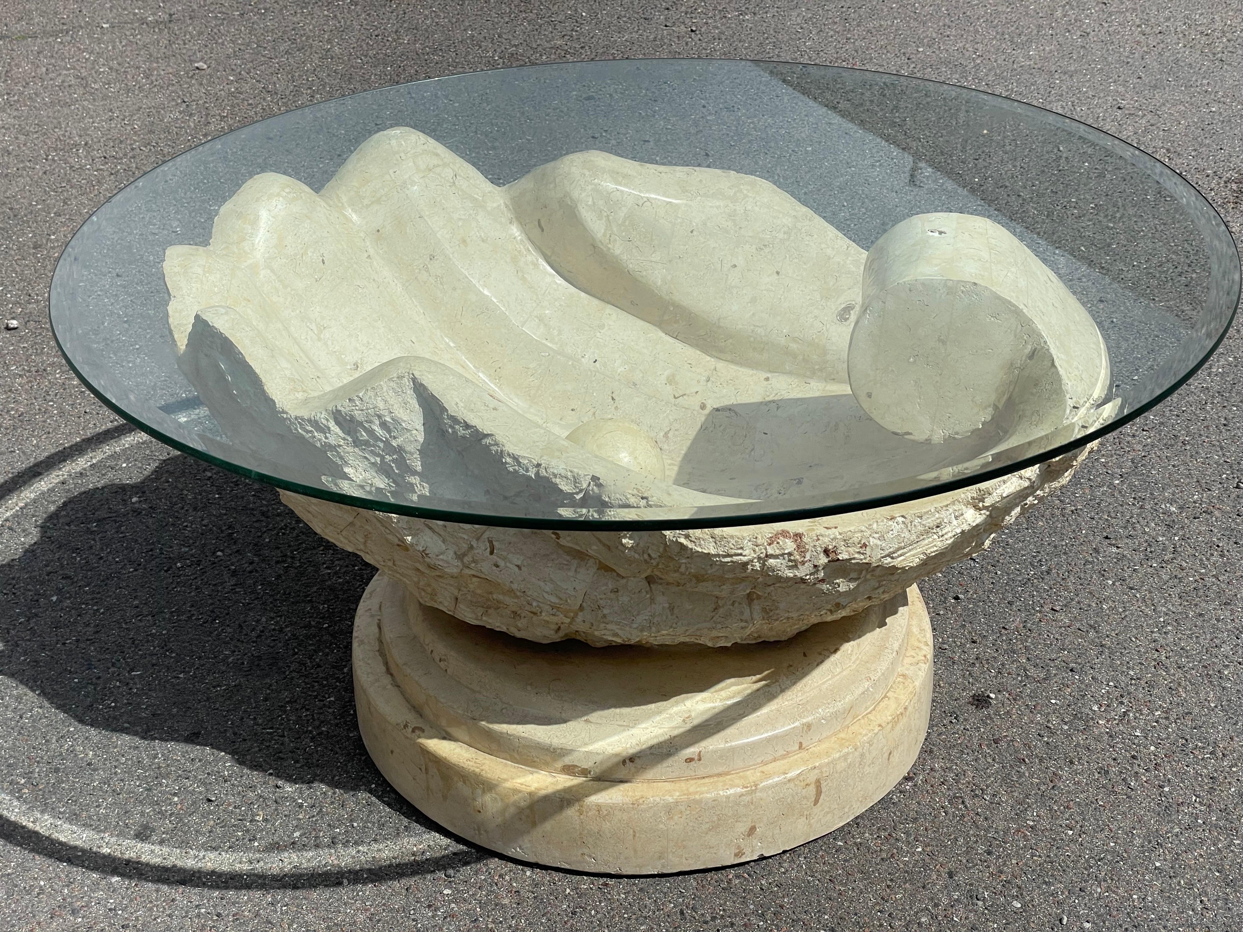Stunning coffee table by Magnussen Ponte, 1980s from exquisite Mactan stone 1