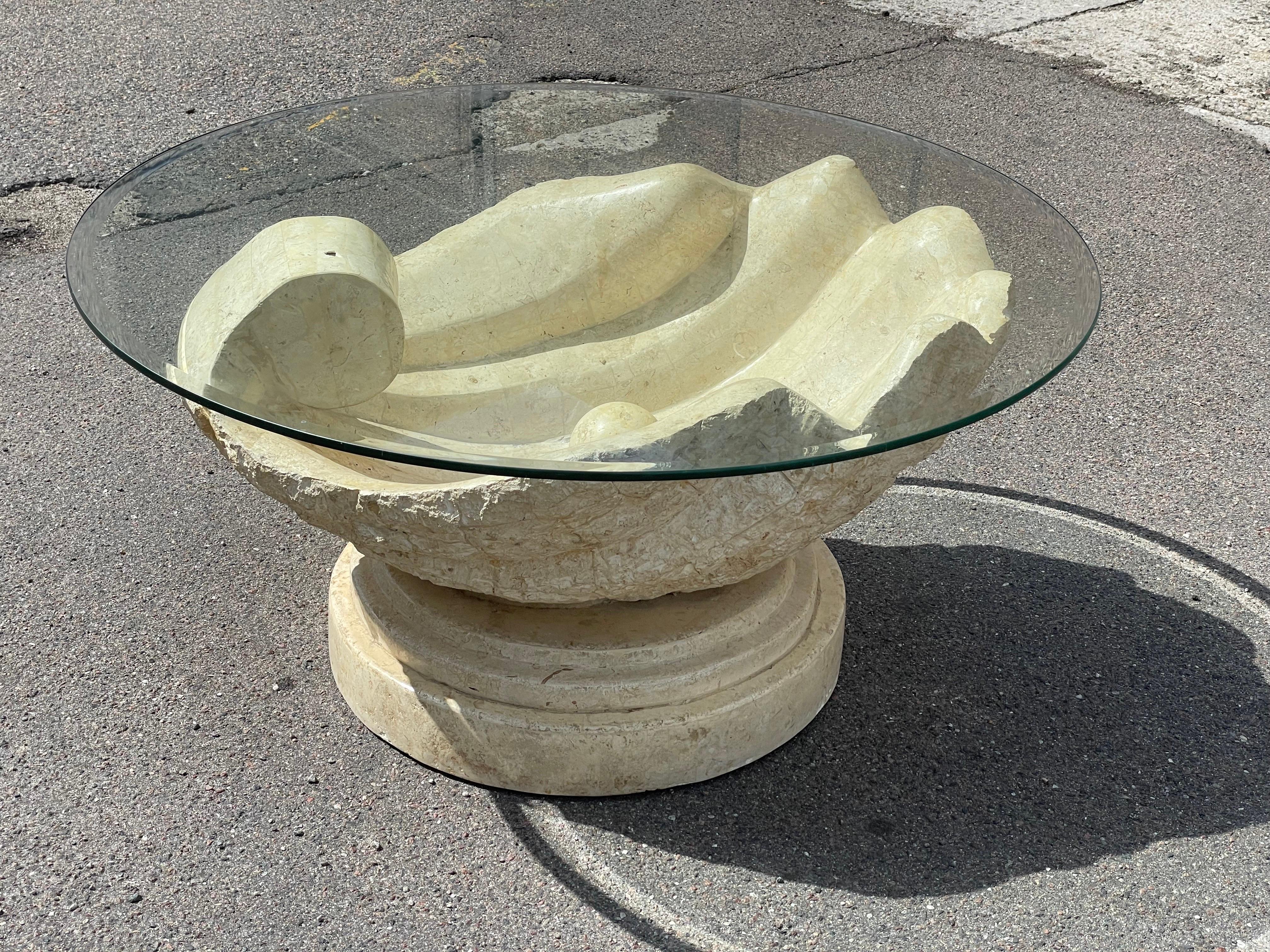 Stunning coffee table by Magnussen Ponte, 1980s from exquisite Mactan stone 2