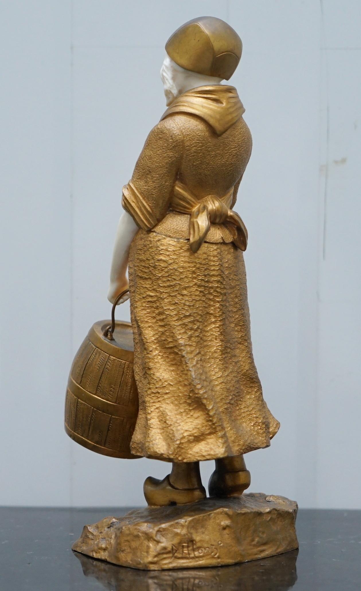 Stunning Collectable 19th Century French Gilt Bronze Dominique Alonzo Statue 10