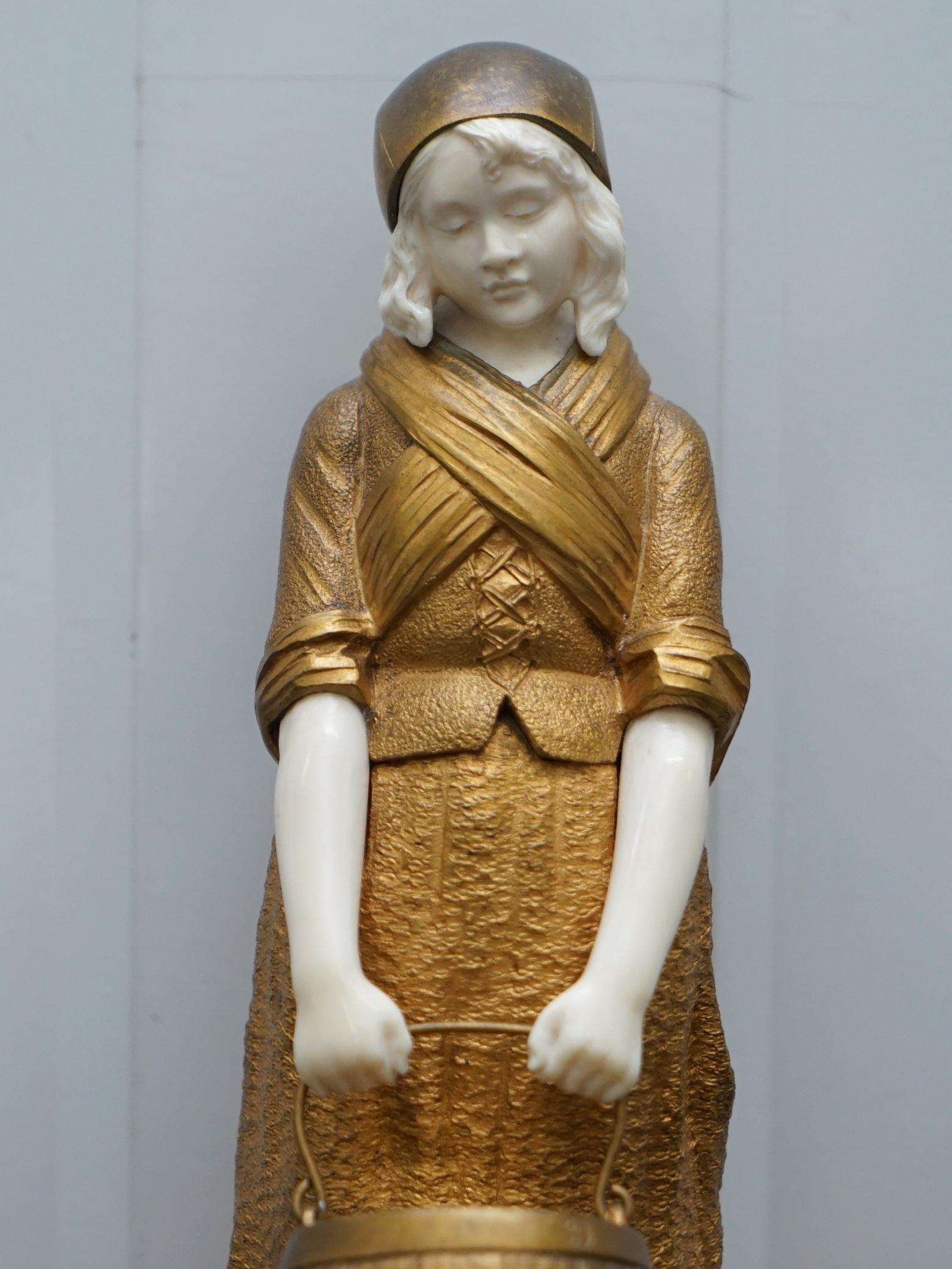 Stunning Collectable 19th Century French Gilt Bronze Dominique Alonzo Statue 1