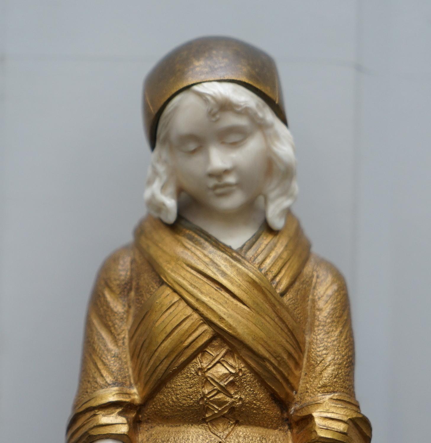 Stunning Collectable 19th Century French Gilt Bronze Dominique Alonzo Statue 2