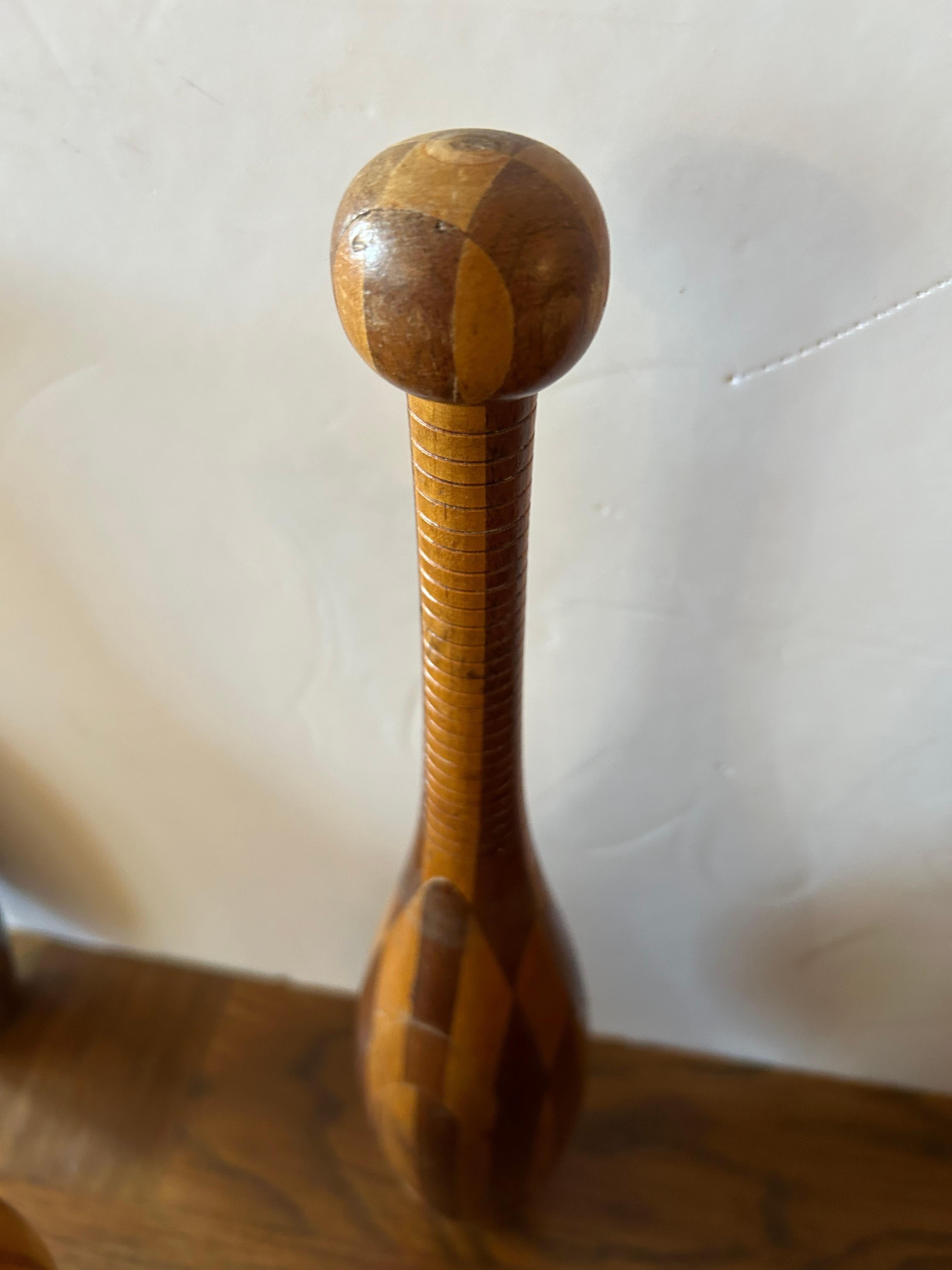 Stupefacente collezione di clave da ginnastica in legno del XIX secolo in vendita 3