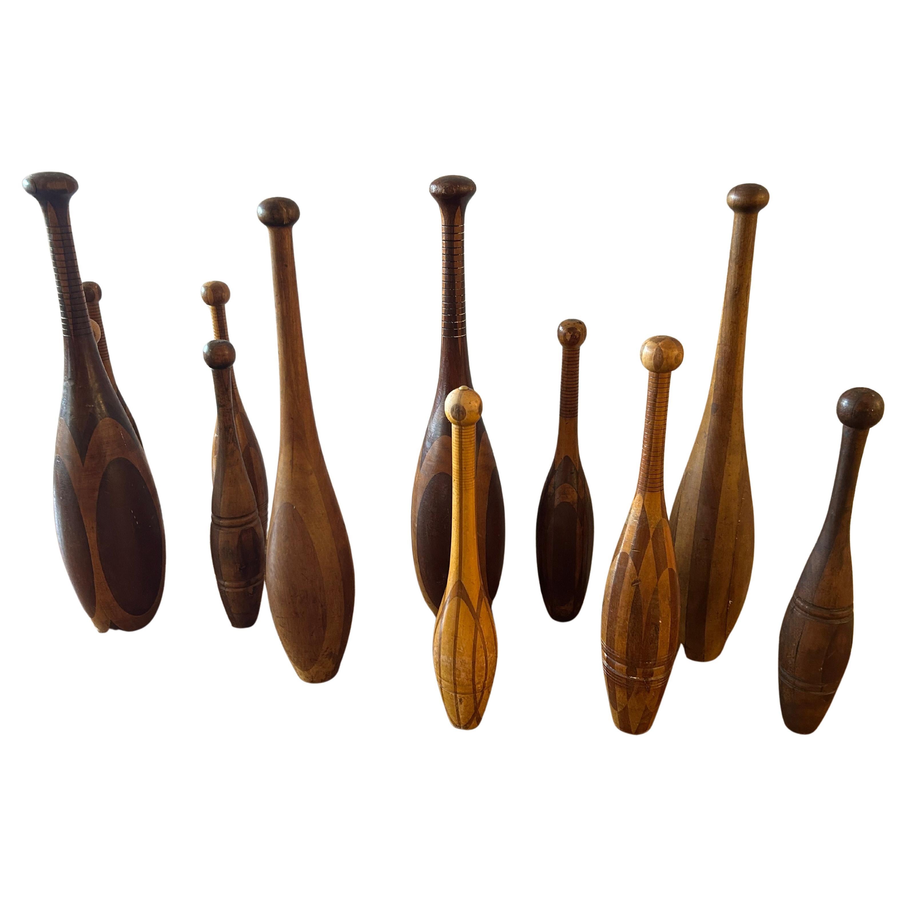 Stunning Collection of 19th Century Wooden Exercise Clubs