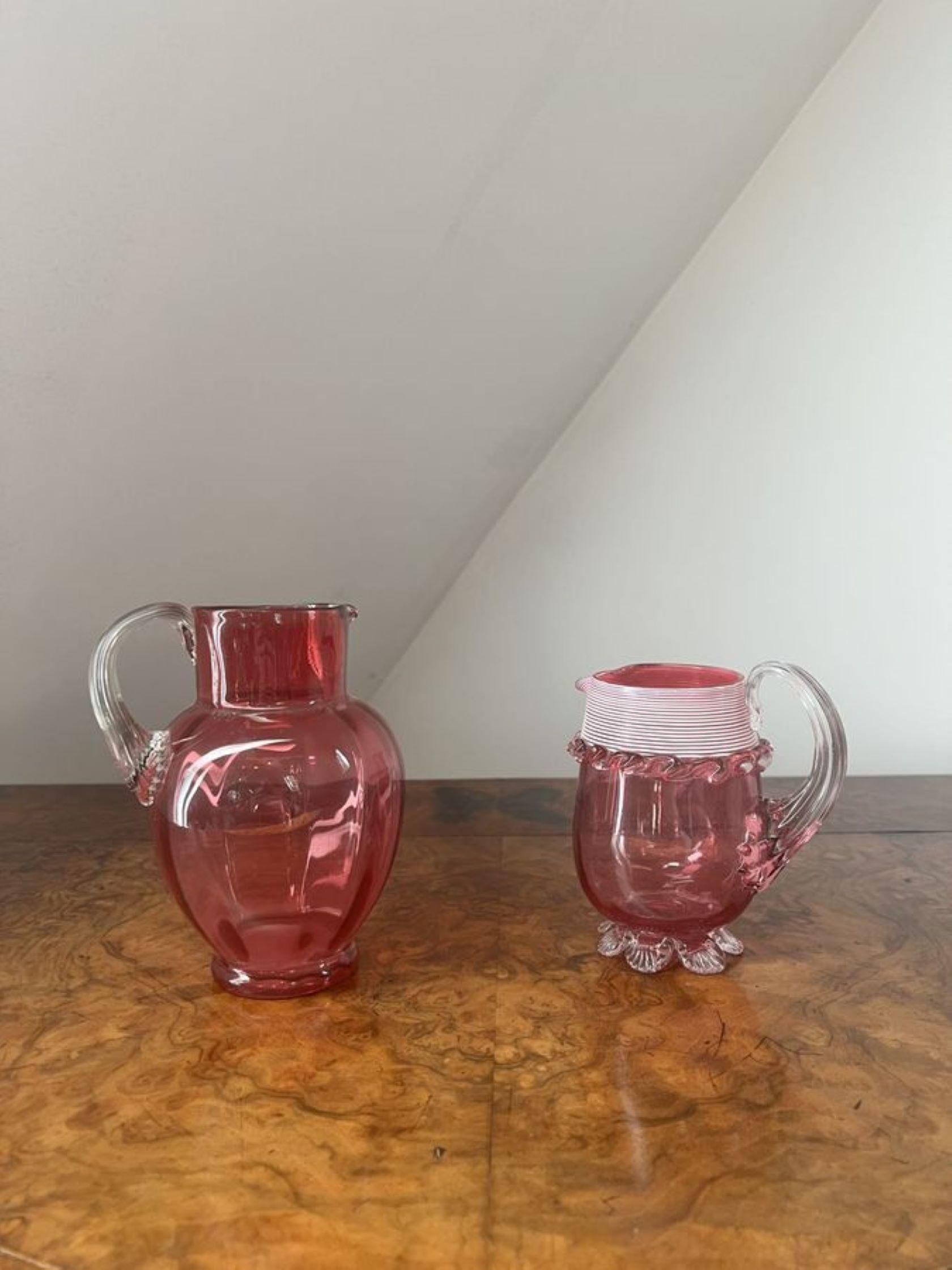 Glass Stunning collection of quality antique Victorian cranberry glass  For Sale