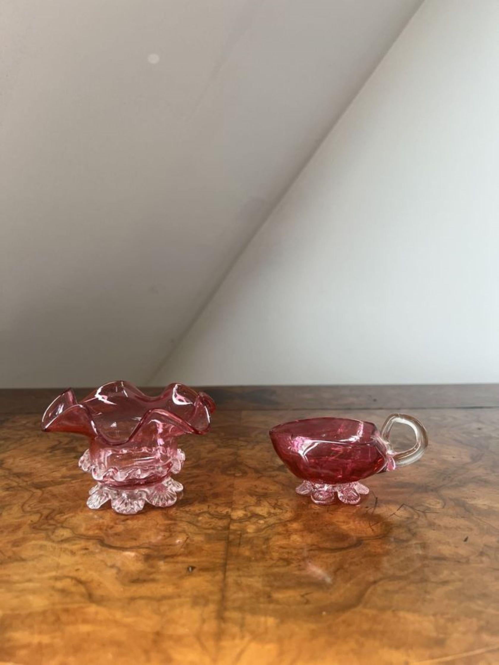 Stunning collection of quality antique Victorian cranberry glass  For Sale 2